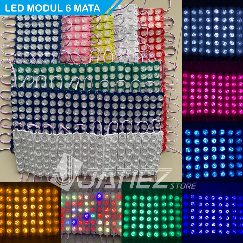 Lampu LED Modul 6 Mata Jumbo 24V  - LED 6 Mata Variasi Truk Samping Bak Kolong Mobil 24 Volt