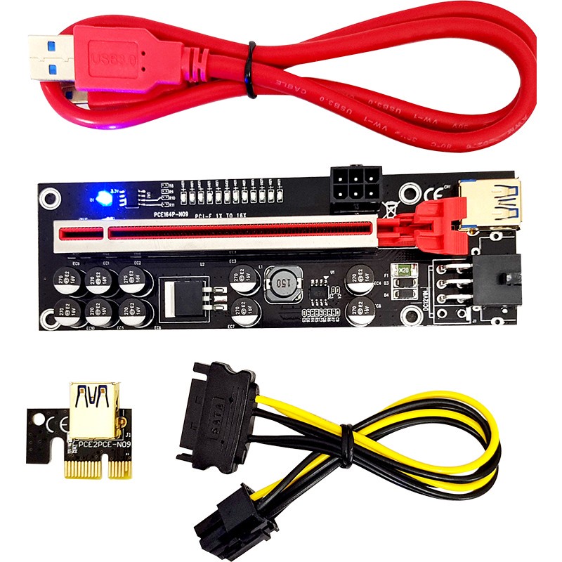 PCIE RISER VERSI 11 Pro 011 10 Kapasitor 12 LED Lights