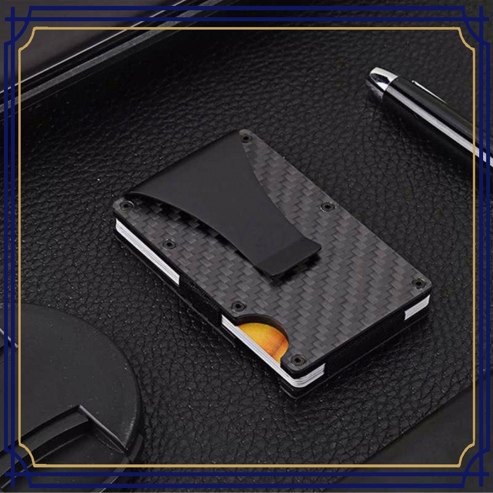 Dompet Kartu Kredit Slim Carbon Fiber Clip Holder Purse DL1