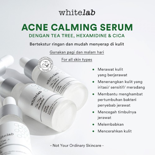 [BPOM] Whitelab Acne Calming Serum 20ml (Tea tree, Hexamidine &amp; CICA)