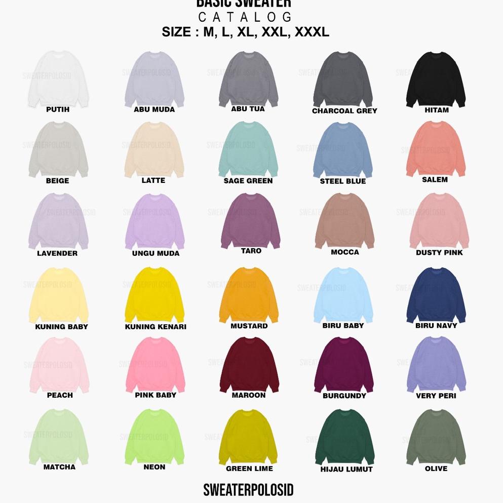 GRATIS ONGKIR SWEATERPOLOSID Basic Sweater Sunflower SWEPO M-XXL (Pria & Wanita) SW13 ✦ 867
