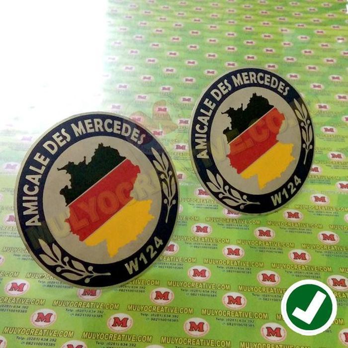 Emblem Grill Mercedes Benz W124 Logo Jerman - Tempelan Gril Mobil