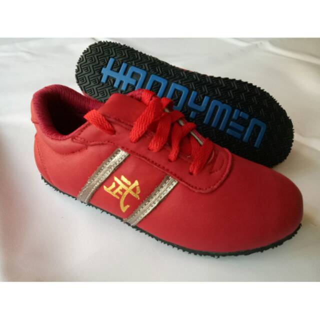 SEPATU WUSHU DEWASA, ANAK,  MERK HANDYMEN, BAHAN KULIT ASLI HANDMADE