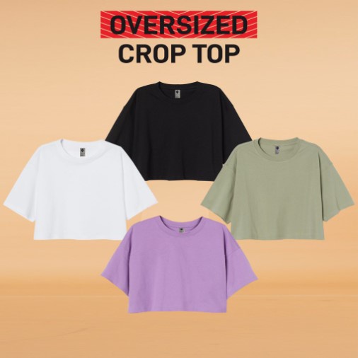 iseven p PASTEL CROP OVERSIZE POLOS / OVERSIZE CROP TOP