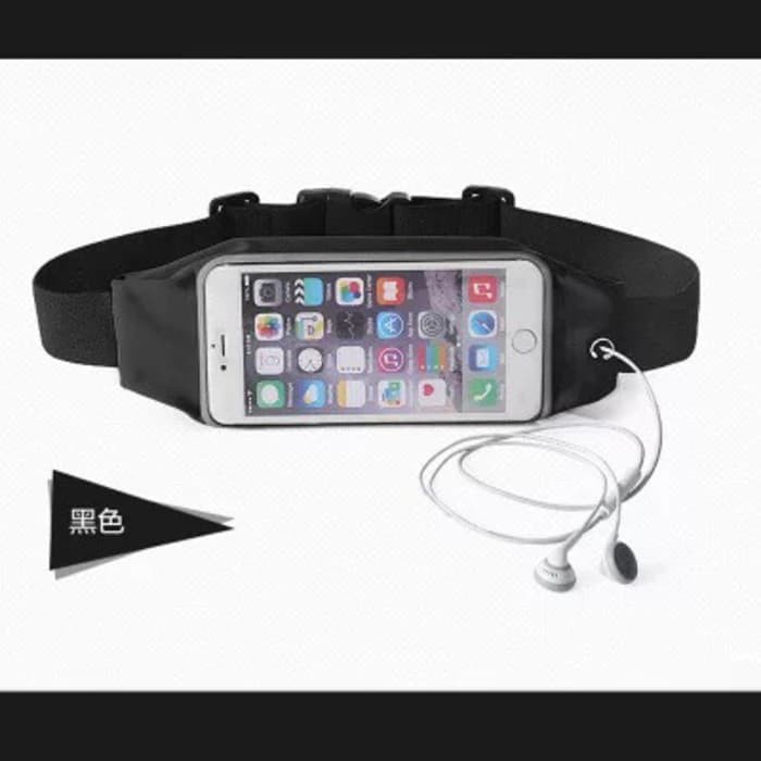 Tas pinggang olahraga / Touchscreen Waterproof Running belt Waist Bag  with connect to earphone a