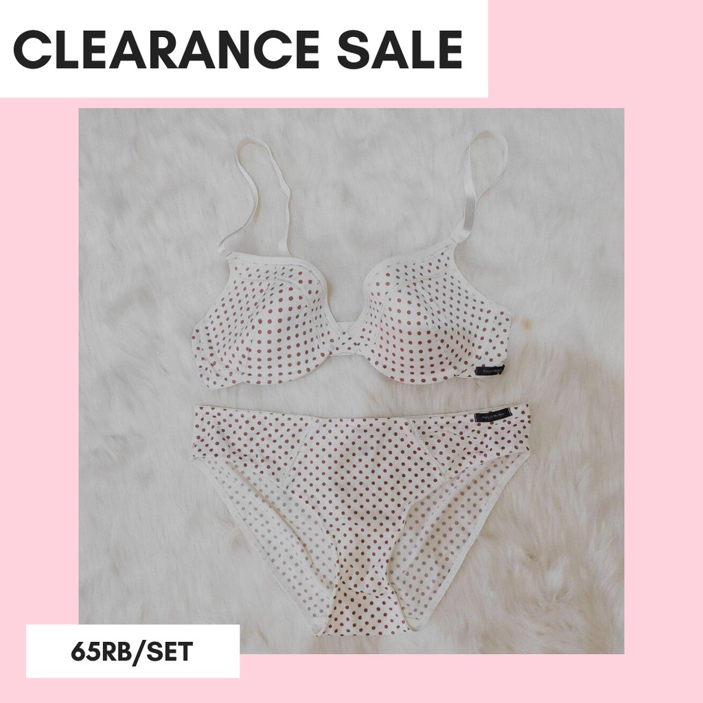 CUCI GUDANG BRA SET POLKA COFFEE BRA LUCU BRA BAGUS