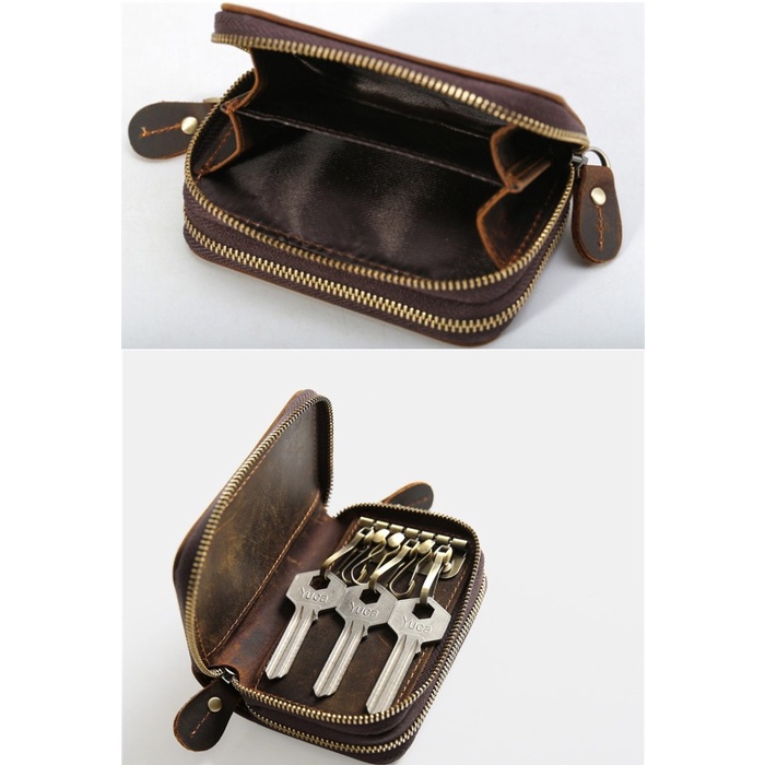 Tas Dompet Kulit Asli STNK Kunci Mobil Motor Vintage Double 2 Sisi LBX