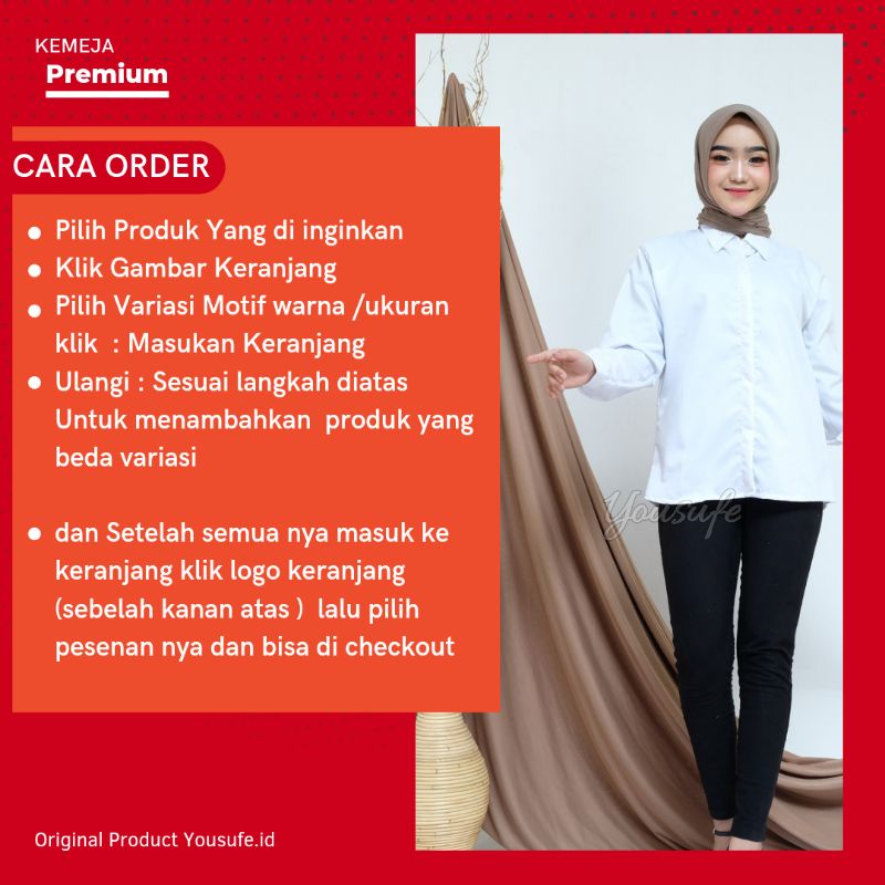 Kemeja Polos Putih/Basic Shirt Toyobo/Kemeja Putih Wanita