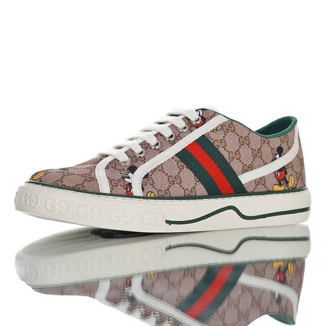 Sepatu Gucci 1977 tennis GG print x Disney Mickey Mouse