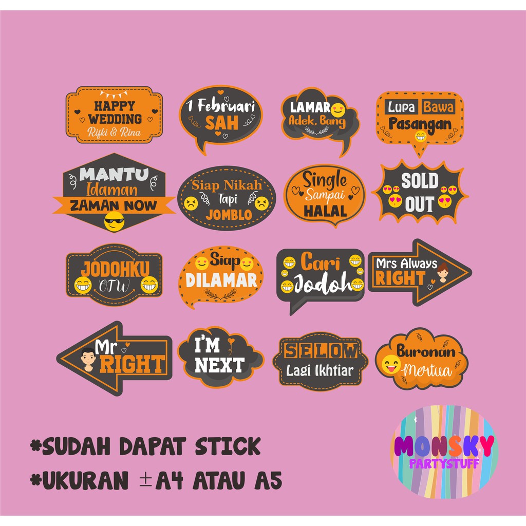 Perlengkapan Acara Wedding Photobooth / Property Wedding / Properti Nikah/ Reuni / Ulang Tahun MURAH