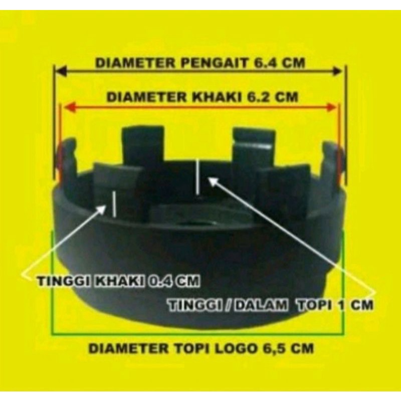 Tutup Velg Atau Dop Roda Velg Racing Ring16 VOLK KUNING Diameter 6.5CM Unnh14