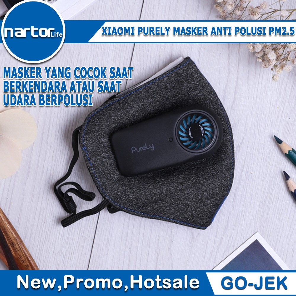 XIAOMI PURELY MASKER ANTI DEBU POLUSI PM2.5 FILTER MASKER ELEKTRIK