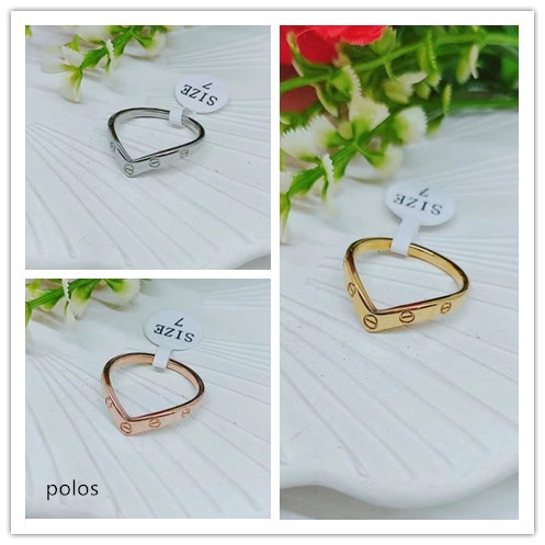 Cincin Titanium Permata Dan Polos Perhiasan Fashion P01