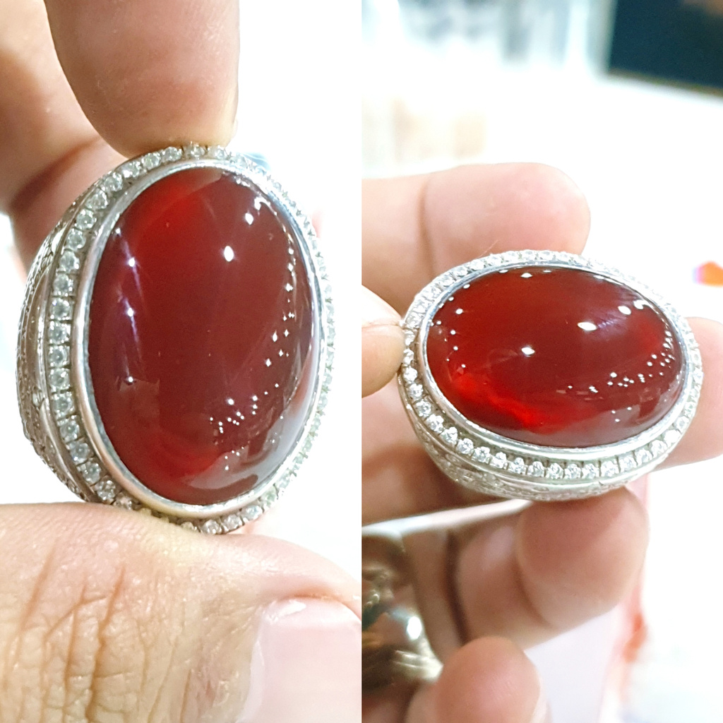 Batu Cincin Cempaka Merah Natural Panga Aceh 1112