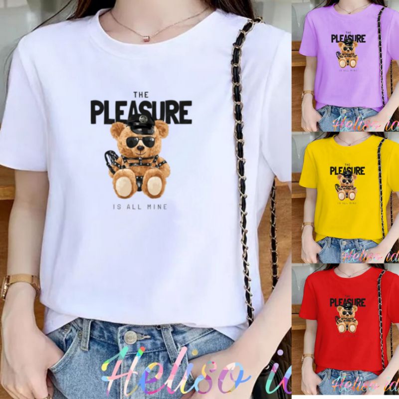 Kaos Wanita Gambar Bear Preasure Atasan Wanita Dewasa Kaos Cewek Baju Cewek Lengan Pendek Kaos Oblong Wanita