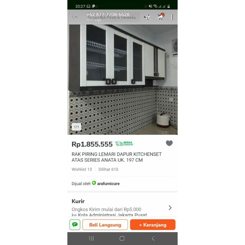 RAK DAPUR LEMARI DAPUR KITCHENSET ATAS INFINITY