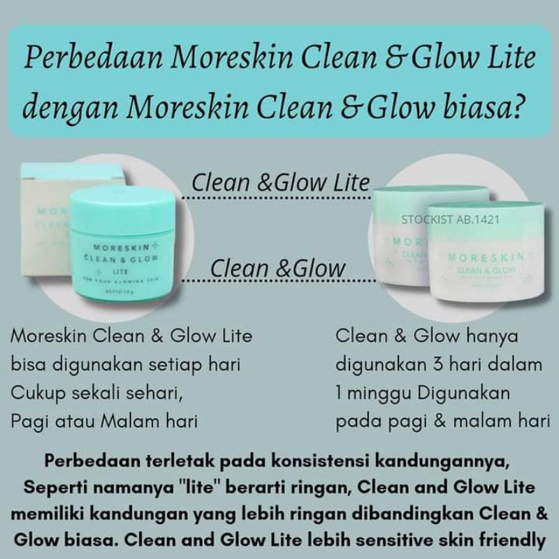 MORESKIN CLEAN AND GLOW LITE/MORESKIN GLOWLITE NASA