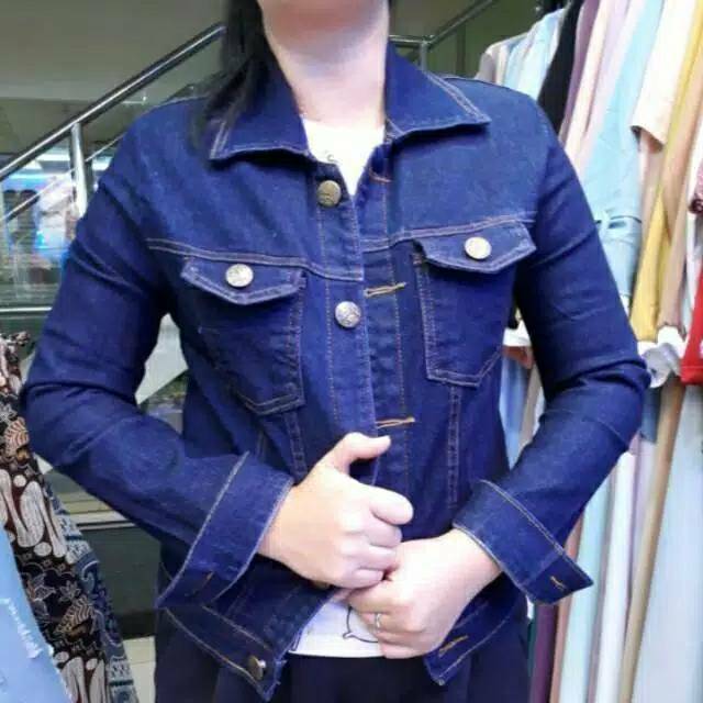 JAKET WANITA JEANS STRETCH RIPAD DISTRO