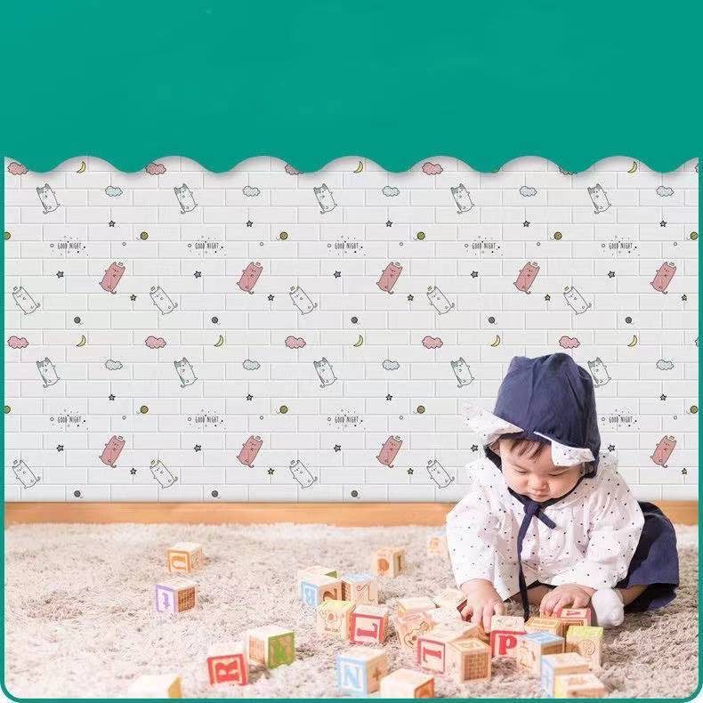 MIISOO 3D Wallpaper Dinding Foam Batu Bata Ukuran 77cmX70cmX5mm Waterproof Brick Sticker kamar anak-2