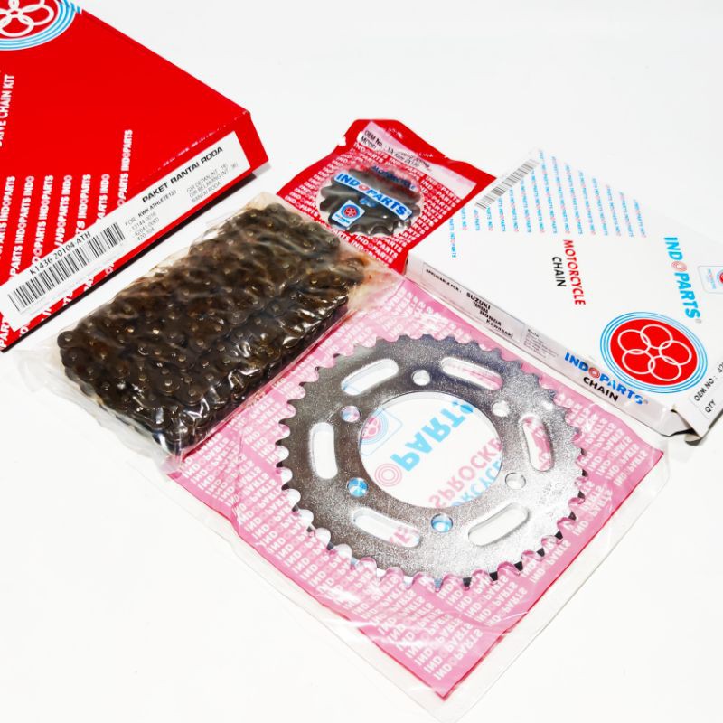 INDOPARTS Gear Set Paket Kawasaki Athlete 125 Rantai 420-104L 14T 36T