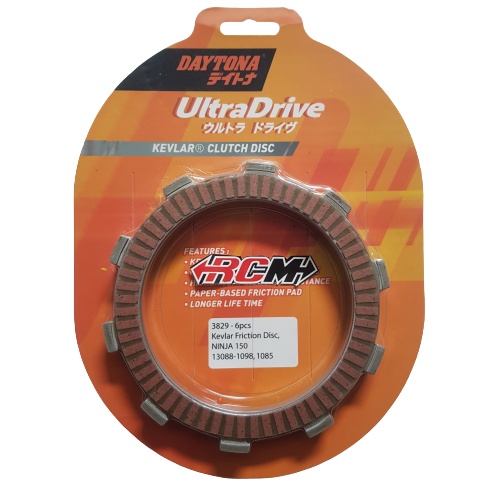 KAMPAS KOPLING PLAT KEVLAR ISI 6 FRICTION CLUCTH DISC ULTRA DRIVE NINJA 150R 150 R 2T 2TAK 2 TAK R RR ORI ORIGINAL DAYTONA 3829 4624