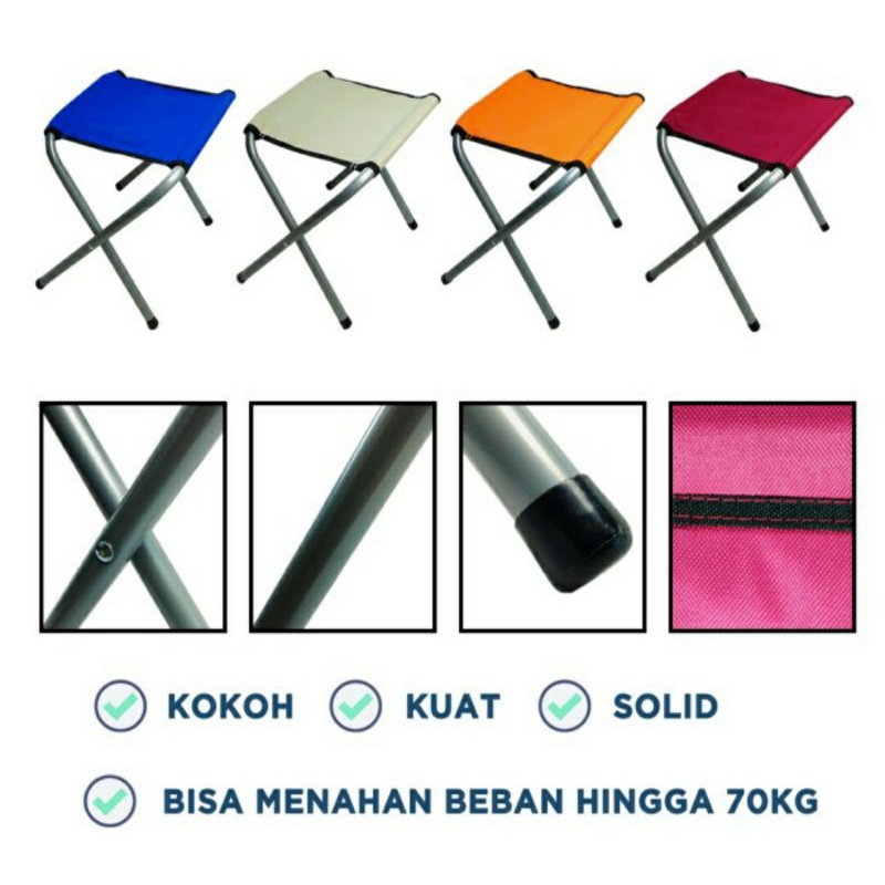 Kursi Lipat Portable Kursi Lipat Kain Kanvas Kursi Outdoor Serbaguna