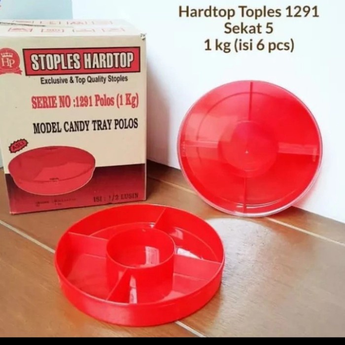 toples kue kering hardtop 1291 sekat 5 (1dus isi 6pcs)