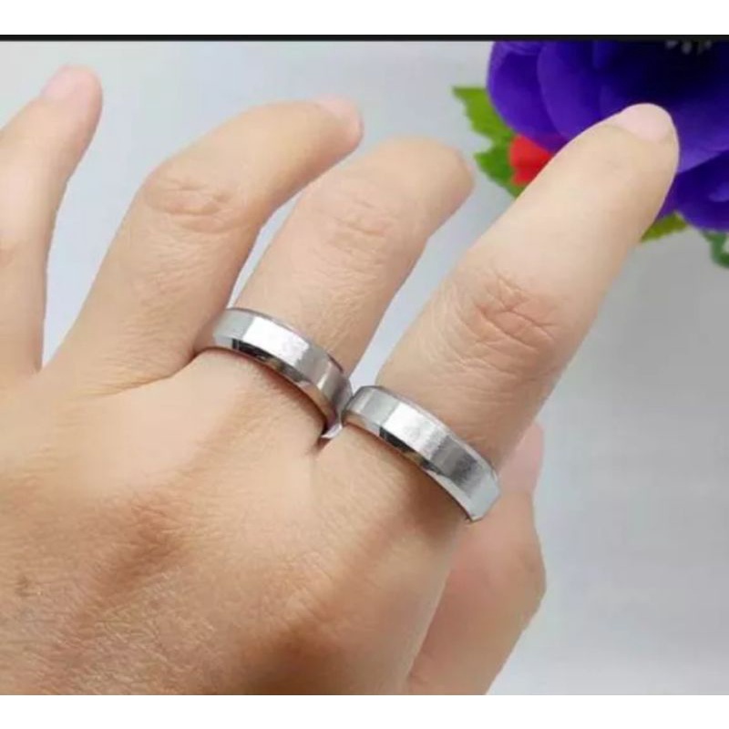 CINCIN POLOS SILVER TITANIUM 925 ASLI ukuran 16,17,18,19 ANTI KARAT,AWET DAN TAHAN LAMA