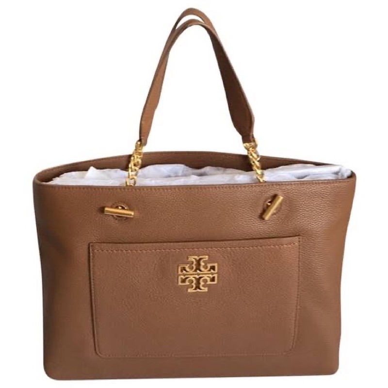 Tory Burch TB Britten Satchel Bark Material Tote