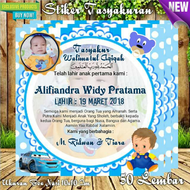 

Stiker Aqiqah 10x10 CM Isi 50 s/d 200 Lembar Termurah Custom Foto