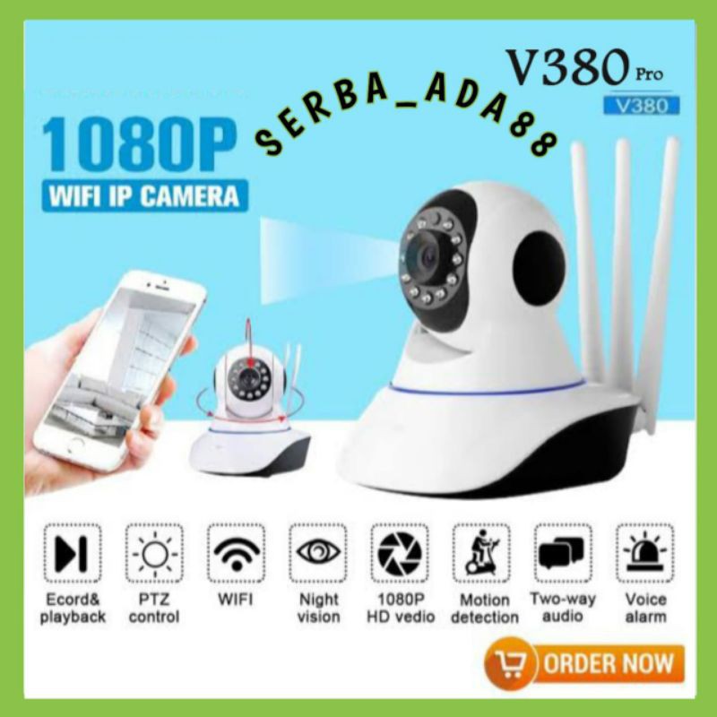New IP Cam Cctv V380Pro 3 Antena 5MP Full HD 1080p