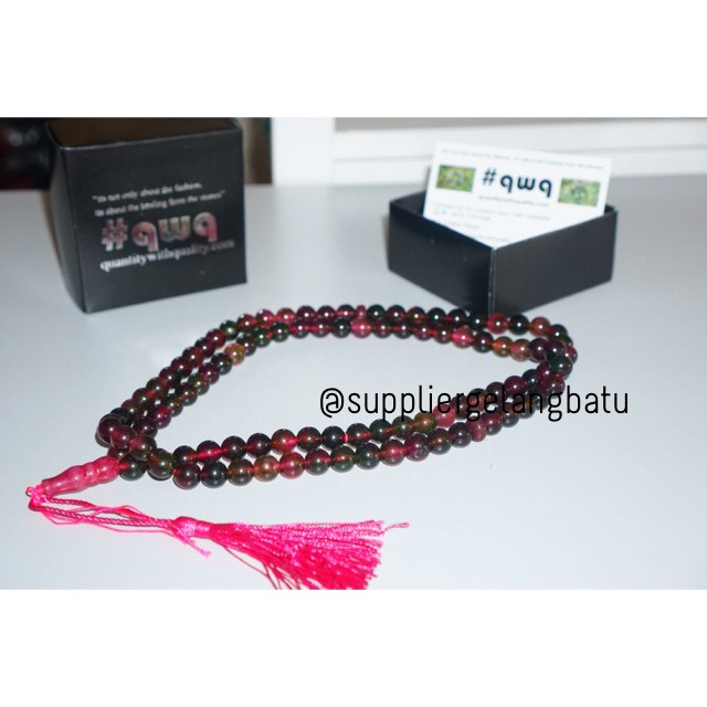 tasbih batu BURGUNDY QUARTZ 10mm 99 butir premium tasbeh AKIK alam aksesoris bahan fashion supplier