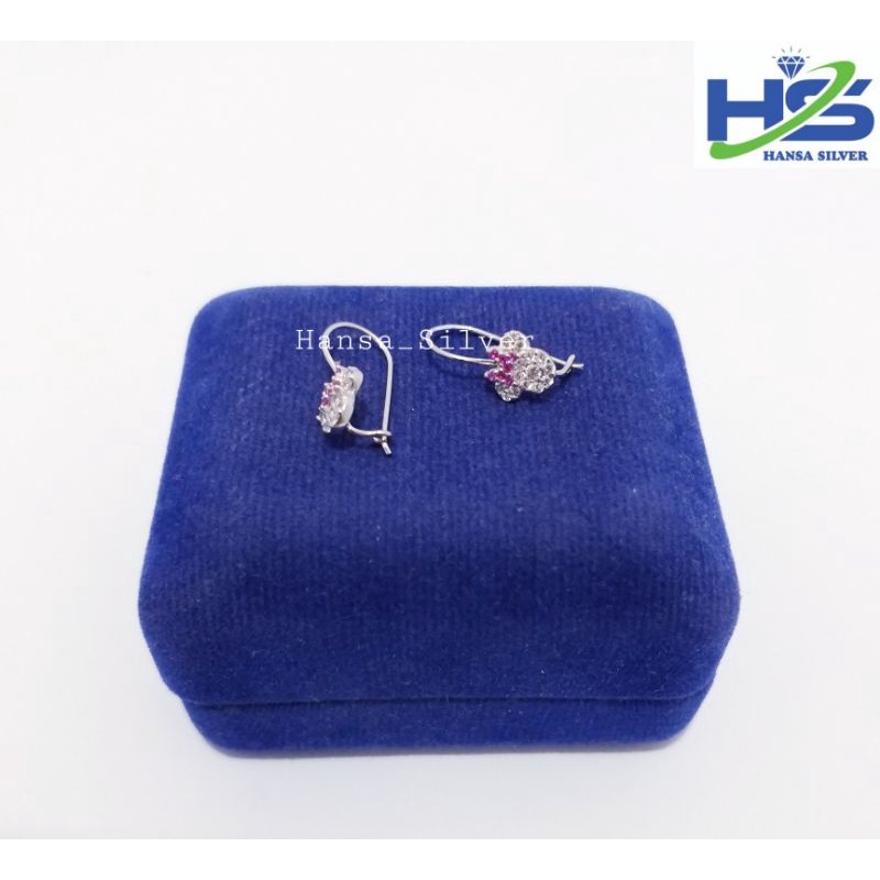 Anting Perak Anak Asli Silver 925 Lapis Emas Putih Model Desi Mickey Mouse