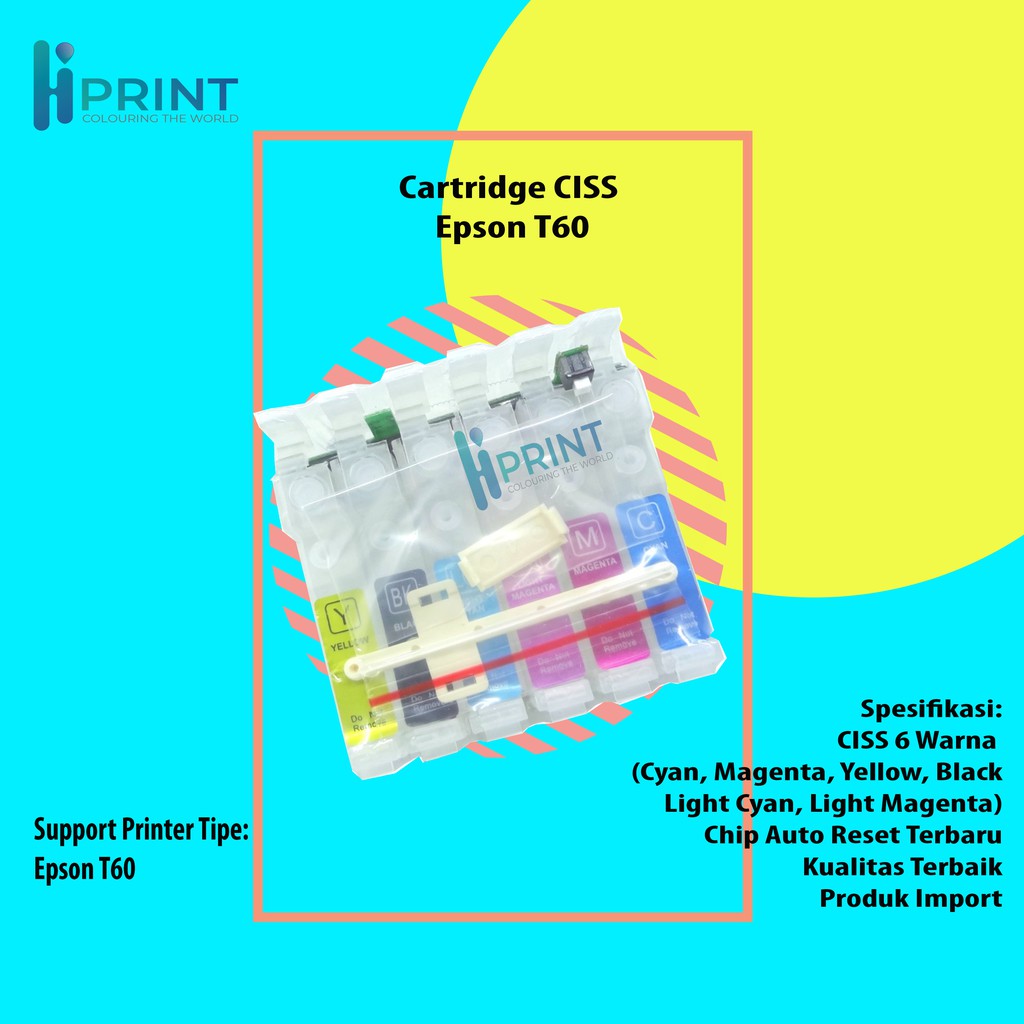 Cartridge CISS Epson T60 85 85N T0851-T0856, CISS Infus Printer Stylus Photo T60 New