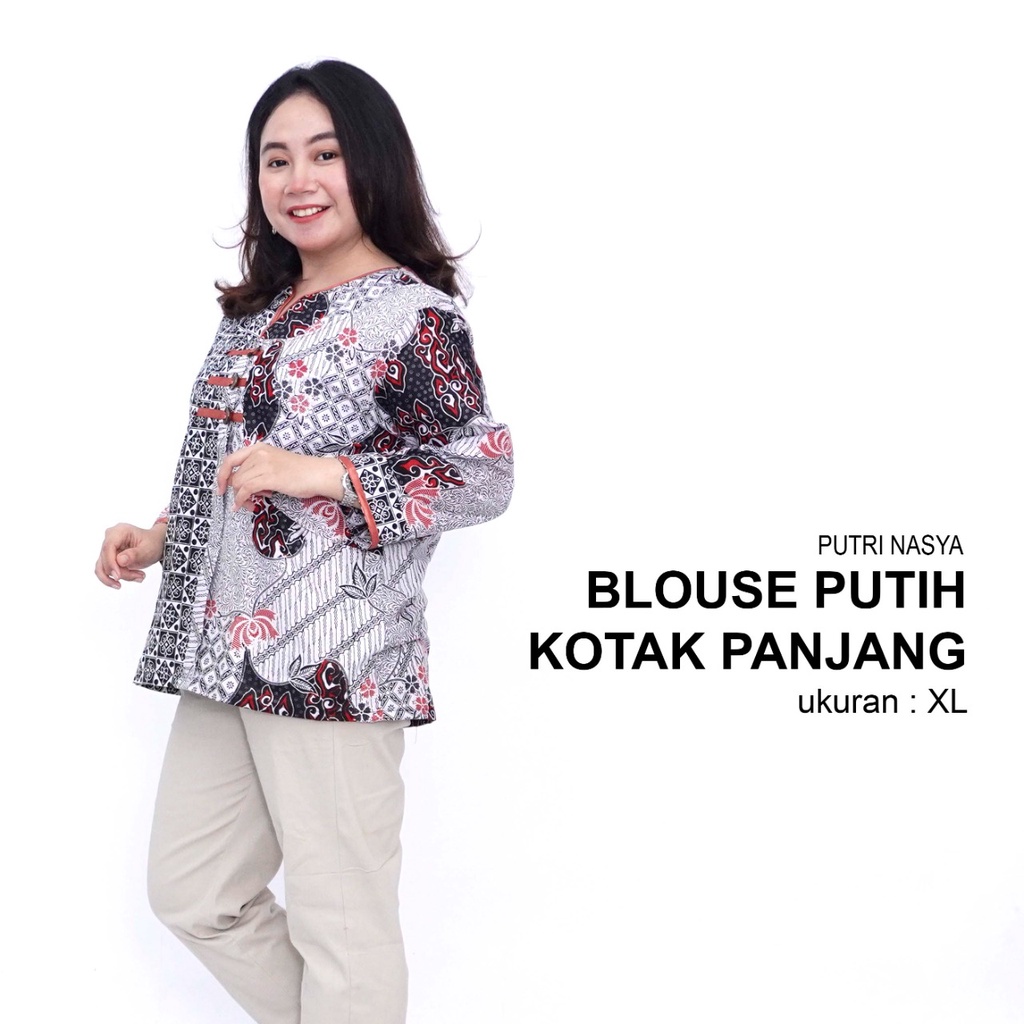 Atasan Batik Blouse Big Size Wanita Kantorkerja S-M-L-XL-XXL-3L-4L-5L Model Blus Jumbo Seragam Batik