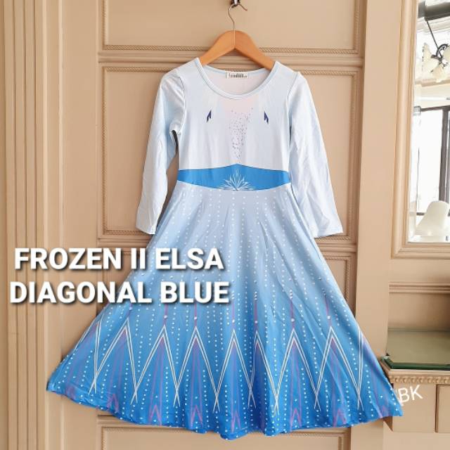 DRESS FROZEN 2 ELSA ANAK LENGAN PANJANG IMPORT / GAMIS ANAK PEREMPUAN LEBARAN BAHAN TEBAL ADEM BAGUS