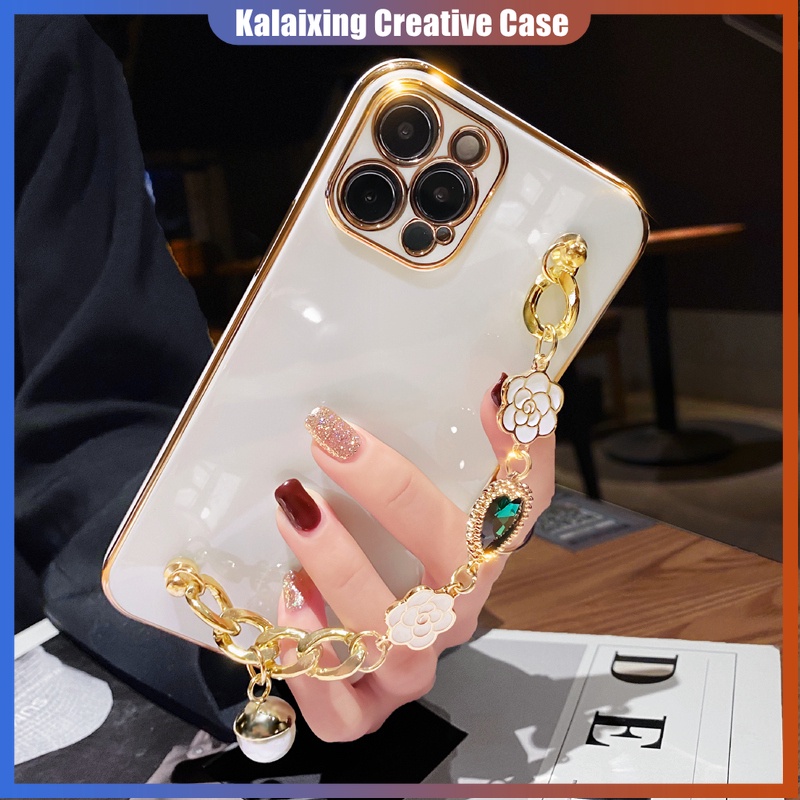 Soft Case Dengan Gelang Rantai Untuk iPhone 14 Pro Max 13 12 11 13mini 12mini 11pro 6 6s 7 8 Plus X Xr Xs Max