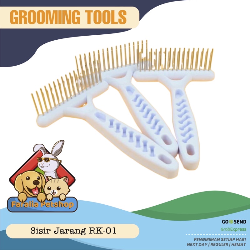 Sisir Grooming RK-01 Untuk Kucing dan Anjing Comb Cat Dog Pet Groom Putih Jarang