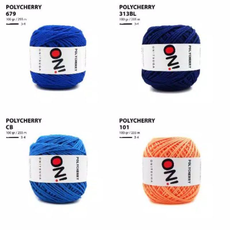 [100gr] polycherry onitsuga crochet yarn - benang rajut polycherry