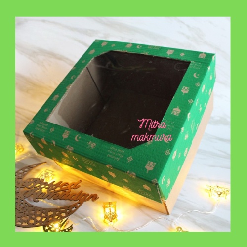 

Box Kue Ulang Tahun Kotak Kue Kardus Die Cut Cake Box Dus Hampers Kue Ultah Roti Hijau 30,5 x 30,5 x 18cm (10pcs)