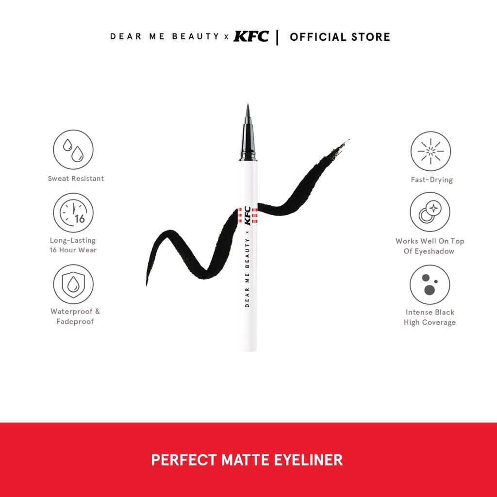 DEAR ME X KFC EYELINER PEN BLACK EYE LINER PERFECT MATTE KOSMETIK