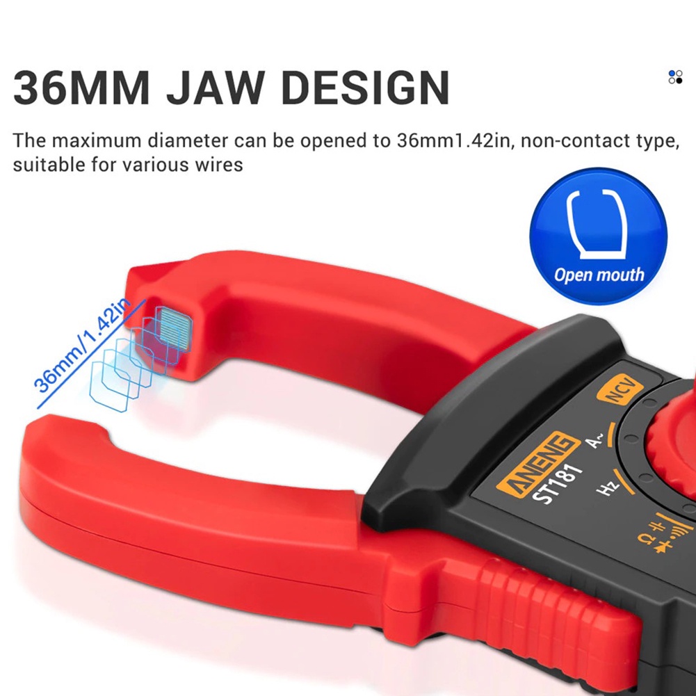 Battery Powered Backlight Resistance Capacitance Frequency Data Hold 4000 Counts Digital Clamp Meter