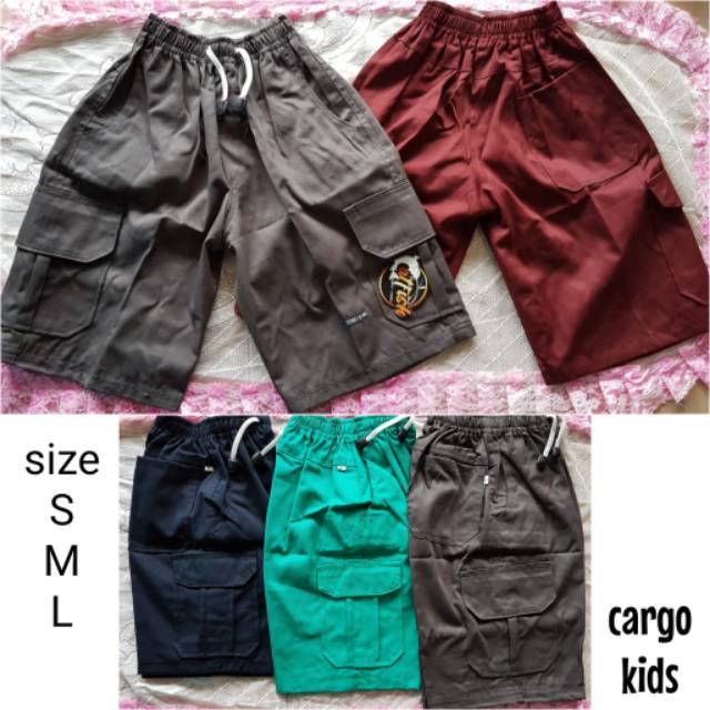 CELANA PENDEK ANAK LAKI-LAKI / Celana Cargo Pants Kids Saku Kimpul S M L