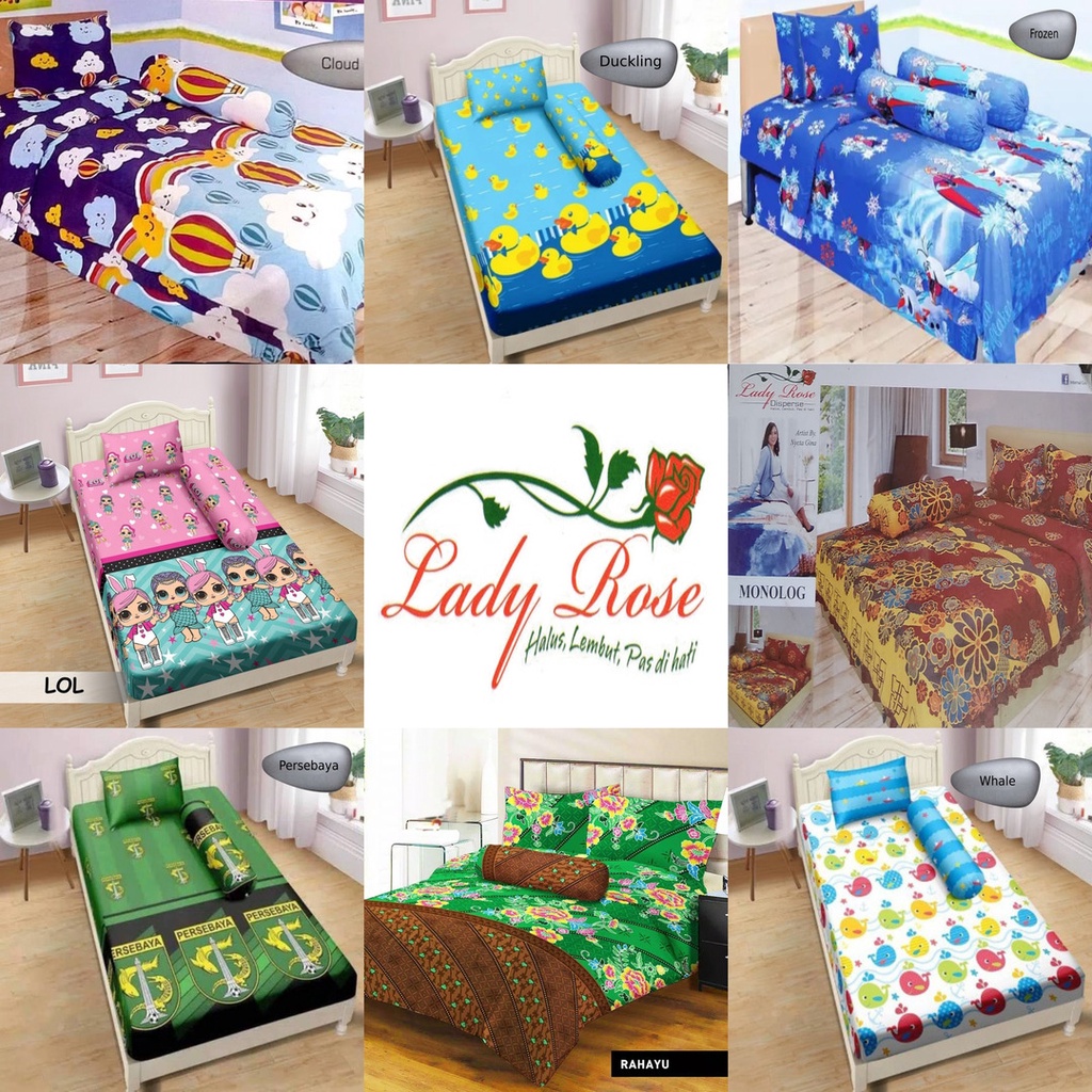 Sprei Lady Rose 120 Cloud, Duckling, Frozen, LOL, Monolog, Persebaya, Rahayu, Whale