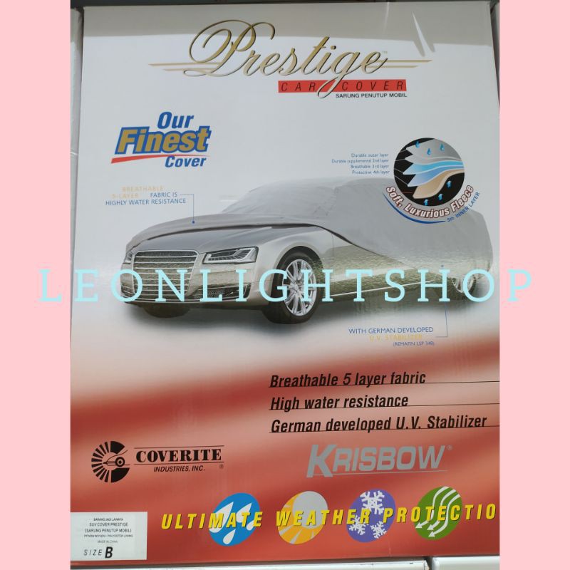 KRISBOW PRESTIGE CAR COVER/ACE SARUNG MOBIL TYPE-B JAZZ,BRIO,YARIS,AYLA,AGYA,IGNIS,MINI COOPER,