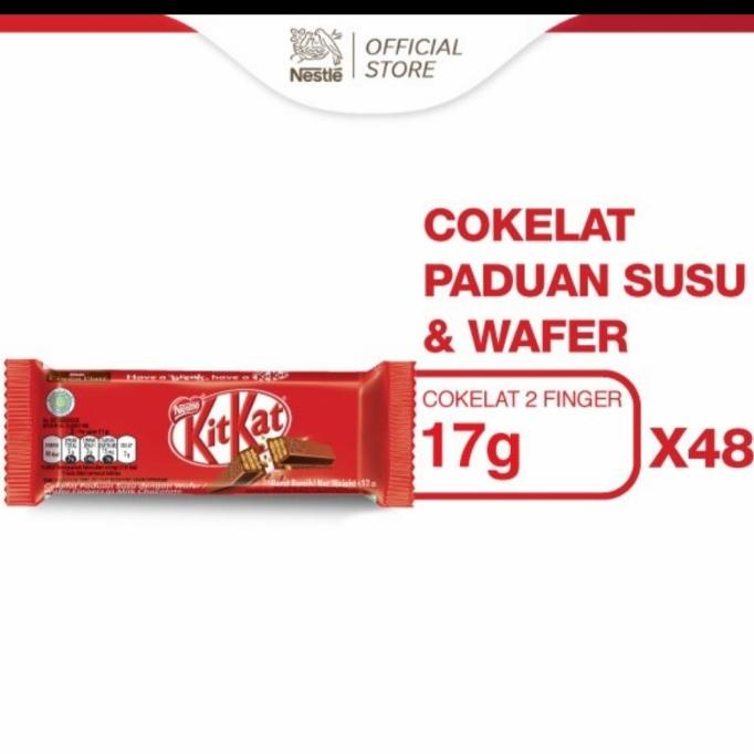 

Kit Kat 2F 17 gr ( 1 box isi 48 pcs )