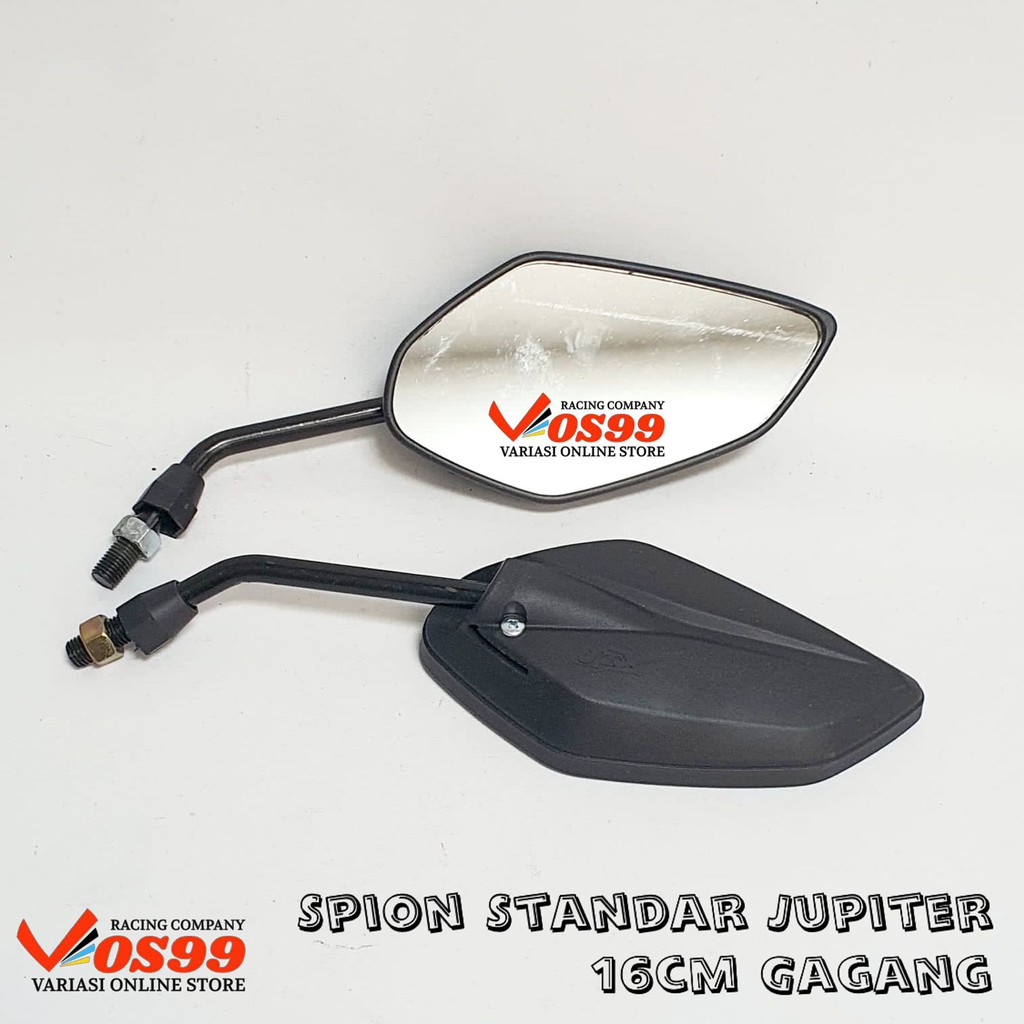 SPION JUPITER STANDAR TANGKAI CROME &amp; HITAM PANJANG GAGANG 16CM MODEL JUPITER Z HITAM POLOS DRAT YAMAHA