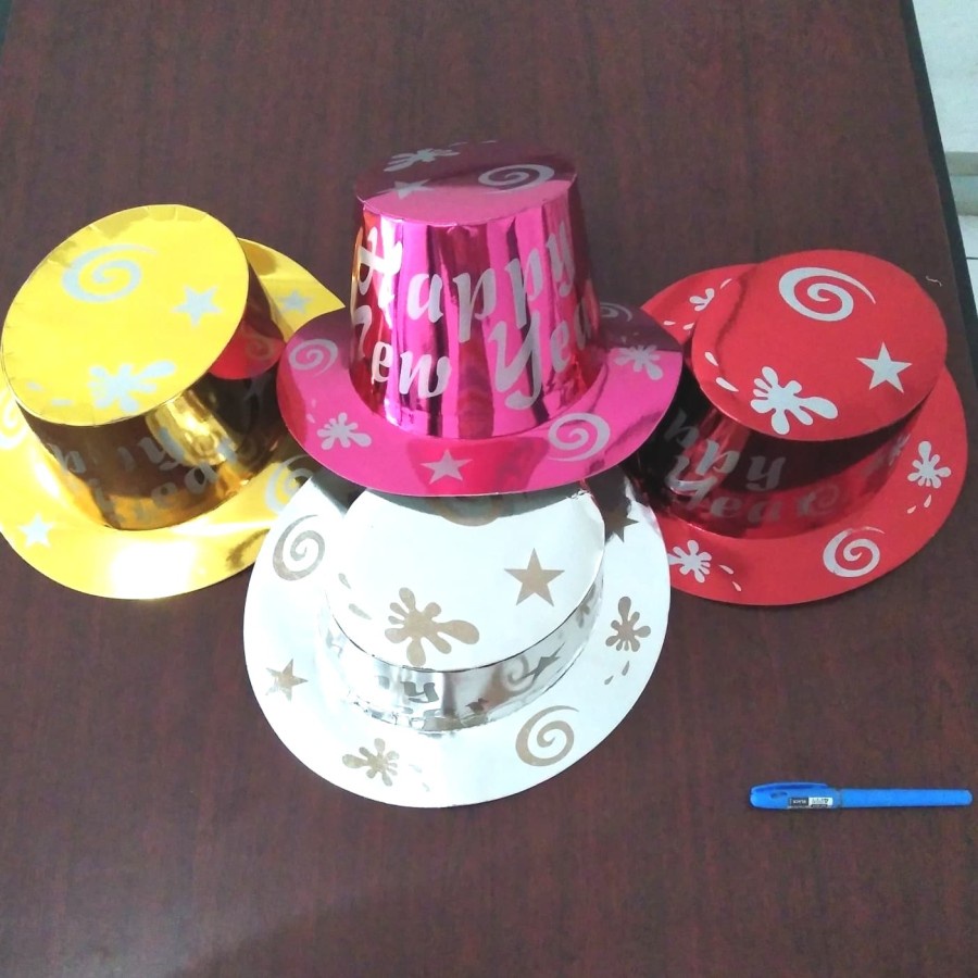 TOPI TAHUN BARU PAPER NEW YEAR HAT METALIK