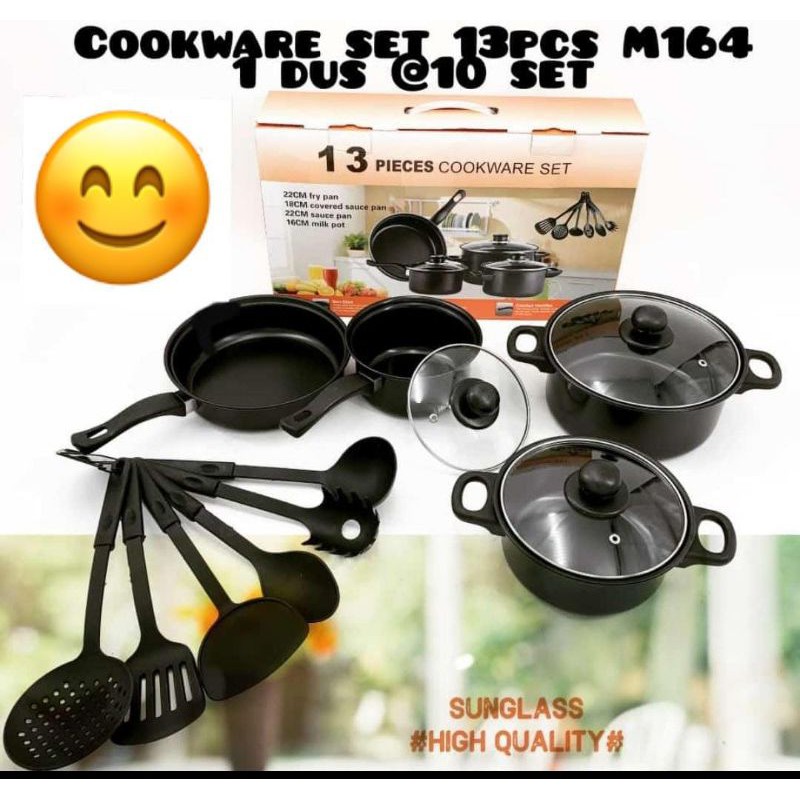 cookware 13 set hitam