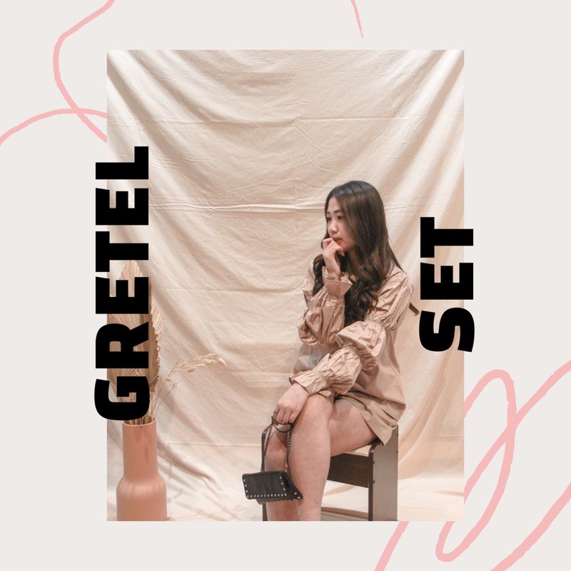 GRETEL SET || One Set Korean Fashion || Setelan Korea Katun